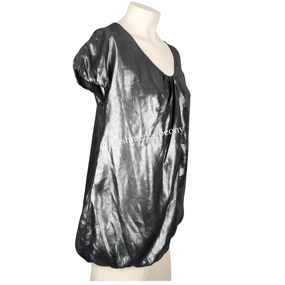 A. Nita Charcoal Metallic Top